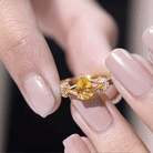 Certified Real Citrine Pear Shaped Engagement Ring with Diamond AAA - Rosec Jewels