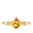 Certified Real Citrine Pear Shaped Engagement Ring with Diamond AAA - Rosec Jewels