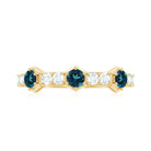 Certified London Blue Topaz Eternity Wedding Band with Diamond AAA - Rosec Jewels