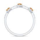 Genuine Citrine Diamond Half Eternity Ring for Anniversary AAA - Rosec Jewels