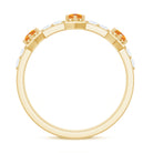 Genuine Citrine Diamond Half Eternity Ring for Anniversary AAA - Rosec Jewels