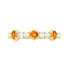 Genuine Citrine Diamond Half Eternity Ring for Anniversary AAA - Rosec Jewels