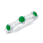 Rosec Jewels-Natural Emerald and Diamond Half Eternity Ring