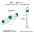 Rosec Jewels-Natural Emerald and Diamond Half Eternity Ring