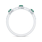 Rosec Jewels-Natural Emerald and Diamond Half Eternity Ring