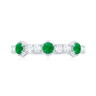 Rosec Jewels-Natural Emerald and Diamond Half Eternity Ring