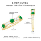 Rosec Jewels-Natural Emerald and Diamond Half Eternity Ring