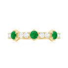 Rosec Jewels-Natural Emerald and Diamond Half Eternity Ring