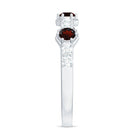 Rosec Jewels-Real Red Garnet Diamond Half Eternity Ring for Anniversary