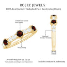 Rosec Jewels-Real Red Garnet Diamond Half Eternity Ring for Anniversary