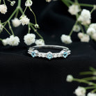 Rosec Jewels-Real Aquamarine and Diamond Half Eternity Ring