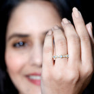 Rosec Jewels-Real Aquamarine and Diamond Half Eternity Ring