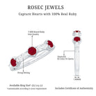 Rosec Jewels-Natural Ruby Diamond Half Eternity Ring for Women