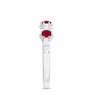 Rosec Jewels-Natural Ruby Diamond Half Eternity Ring for Women