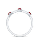Rosec Jewels-Natural Ruby Diamond Half Eternity Ring for Women