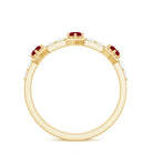 Rosec Jewels-Natural Ruby Diamond Half Eternity Ring for Women