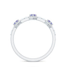 Rosec Jewels-Natural Tanzanite and Diamond Half Eternity Ring for Women
