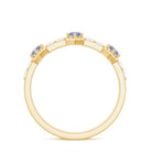 Rosec Jewels-Natural Tanzanite and Diamond Half Eternity Ring for Women