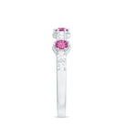 Minimal Half Eternity Ring with Pink Tourmaline and Diamond AAA - Rosec Jewels