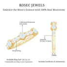 Moonstone and Diamond Minimal Half Eternity Ring AAA - Rosec Jewels