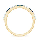 Baguette London Blue Topaz Alternate Eternity Band with Moissanite AAA - Rosec Jewels