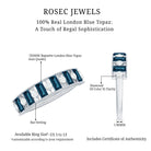 Baguette London Blue Topaz Eternity Anniversary Band with Diamond AAA - Rosec Jewels