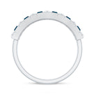 Baguette London Blue Topaz Eternity Anniversary Band with Diamond AAA - Rosec Jewels