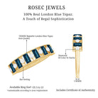 Baguette London Blue Topaz Eternity Anniversary Band with Diamond AAA - Rosec Jewels