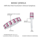 Alternate Pink Tourmaline and Diamond Half Eternity Ring AAA - Rosec Jewels