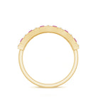 Alternate Pink Tourmaline and Diamond Half Eternity Ring AAA - Rosec Jewels