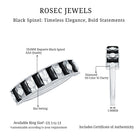 Rosec Jewels-Natural Baguette Black Spinel Half Eternity Ring with Diamond