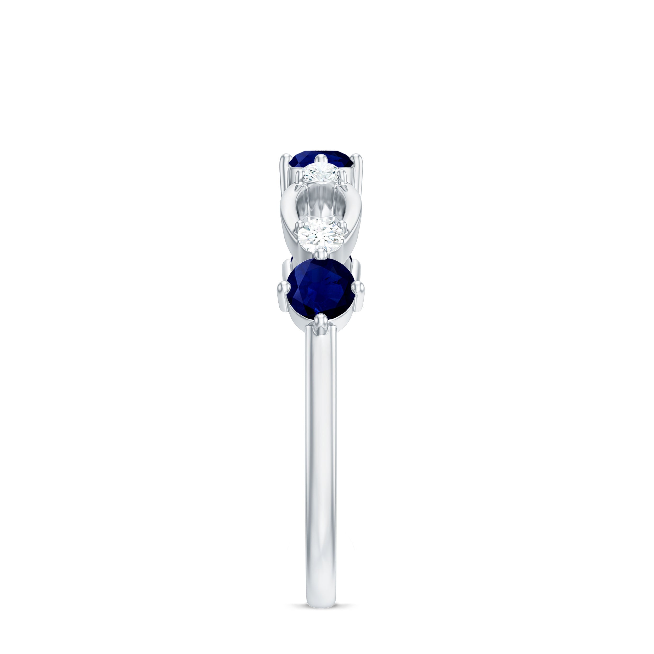 Rosec Jewels-Natural Blue Sapphire Promise Ring with Diamond