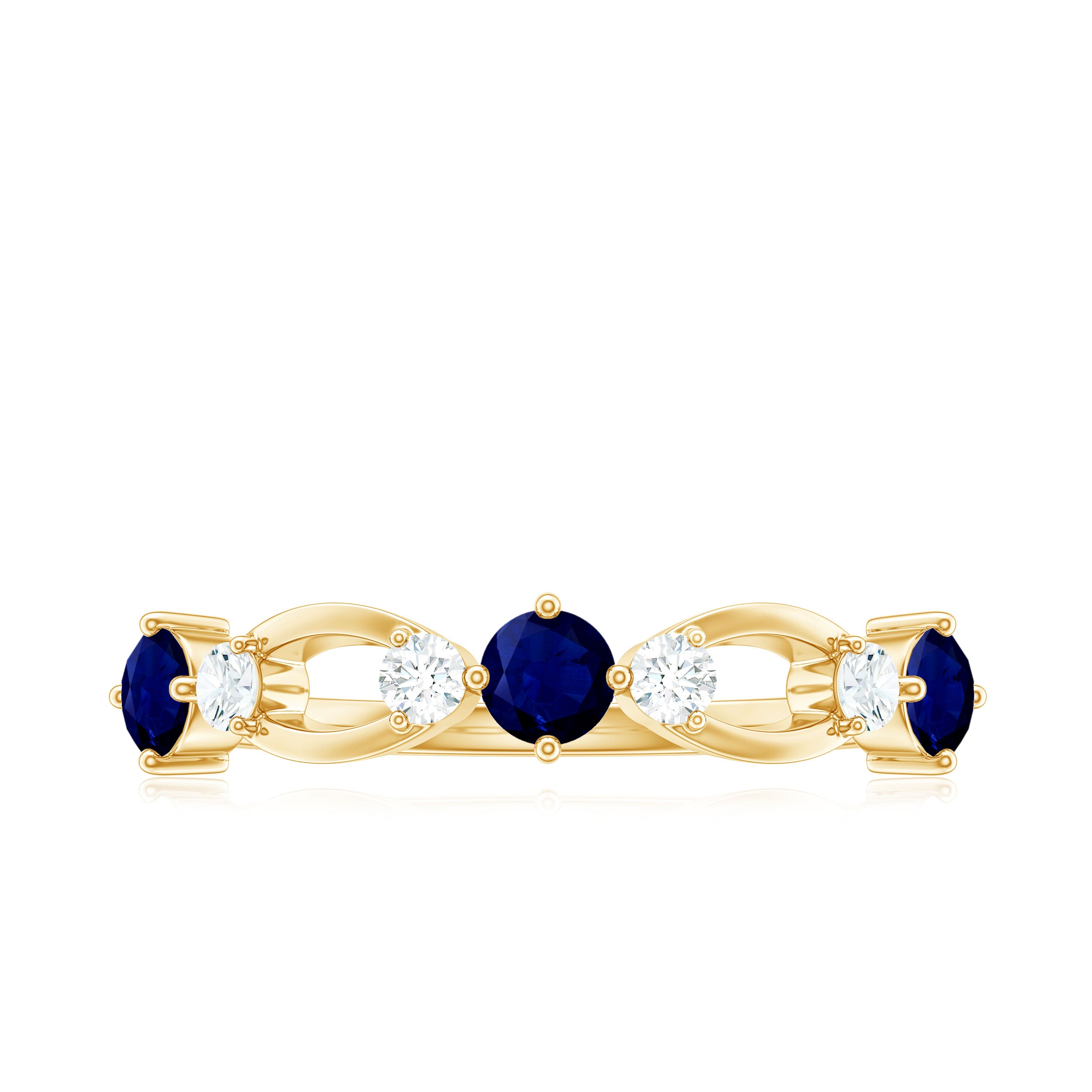 Rosec Jewels-Natural Blue Sapphire Promise Ring with Diamond