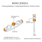 Rosec Jewels-Natural Citrine Half Eternity Ring with Diamond