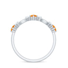 Rosec Jewels-Natural Citrine Half Eternity Ring with Diamond