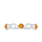Rosec Jewels-Natural Citrine Half Eternity Ring with Diamond