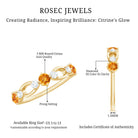 Rosec Jewels-Natural Citrine Half Eternity Ring with Diamond