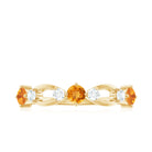 Rosec Jewels-Natural Citrine Half Eternity Ring with Diamond