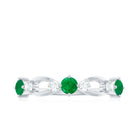 Rosec Jewels-Natural Emerald Diamond Infinity Anniversary Ring