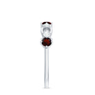 Rosec Jewels-Natural Red Garnet Diamond Half Eternity Ring for Anniversary