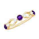 Rosec Jewels-Natural Amethyst Diamond Promise Ring for Women