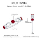 Rosec Jewels-Genuine Ruby Promise Ring with Diamond for Women