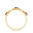 Rosec Jewels-Genuine Ruby Promise Ring with Diamond for Women