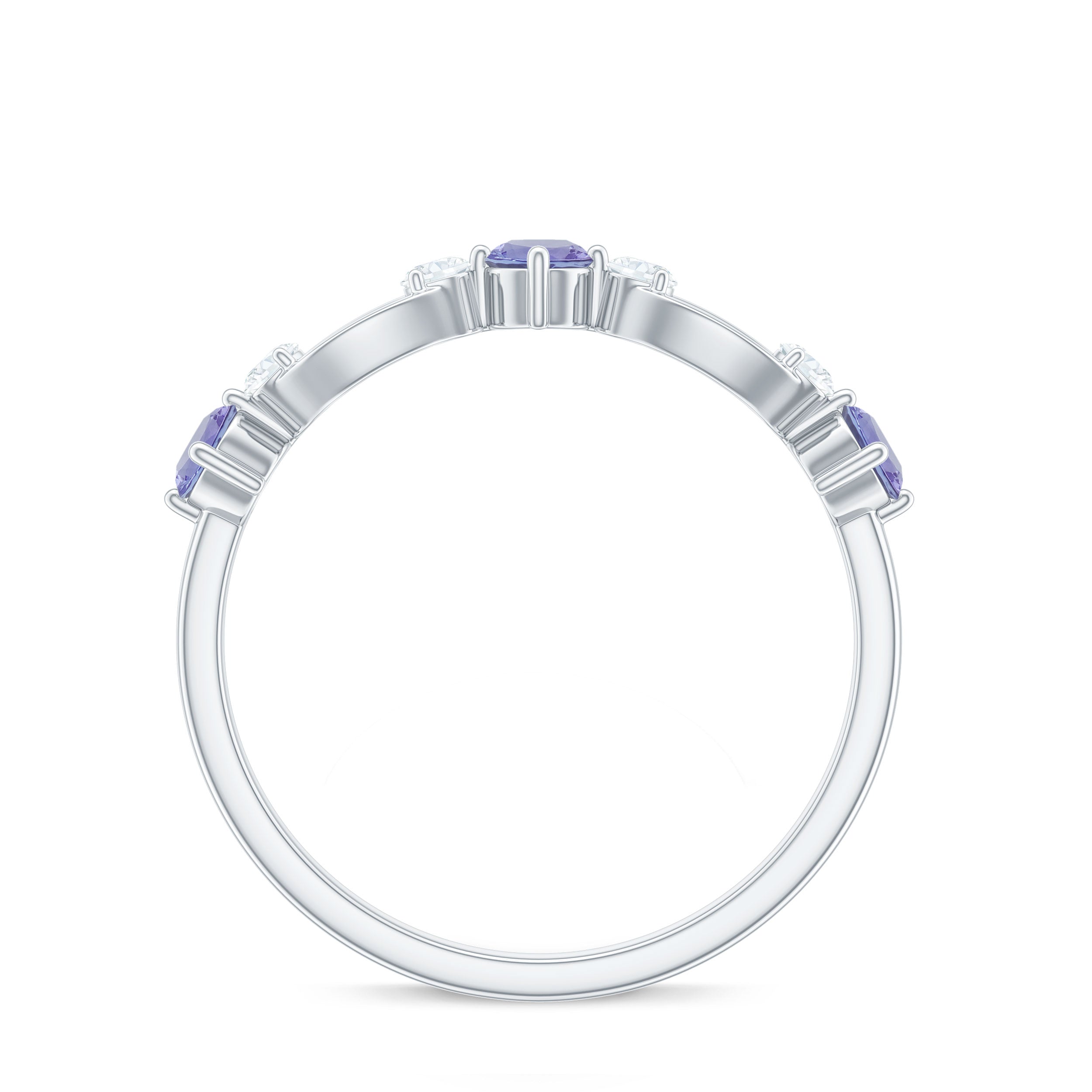 Rosec Jewels-Natural Tanzanite Diamond Ring for Promise