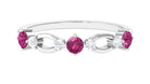 Rosec Jewels-Pink Tourmaline and Diamond Minimal Eternity Anniversary Band Ring