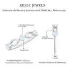 Minimal Promise Ring with Moonstone and Diamond AAA - Rosec Jewels