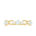 Minimal Promise Ring with Moonstone and Diamond AAA - Rosec Jewels