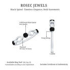 Certified Real Black Spinel Diamond Promise Ring for Her AAA - Rosec Jewels
