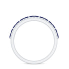 Rosec Jewels-Real Marquise Blue Sapphire Half Eternity Ring with Diamond