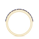 Rosec Jewels-Real Marquise Blue Sapphire Half Eternity Ring with Diamond
